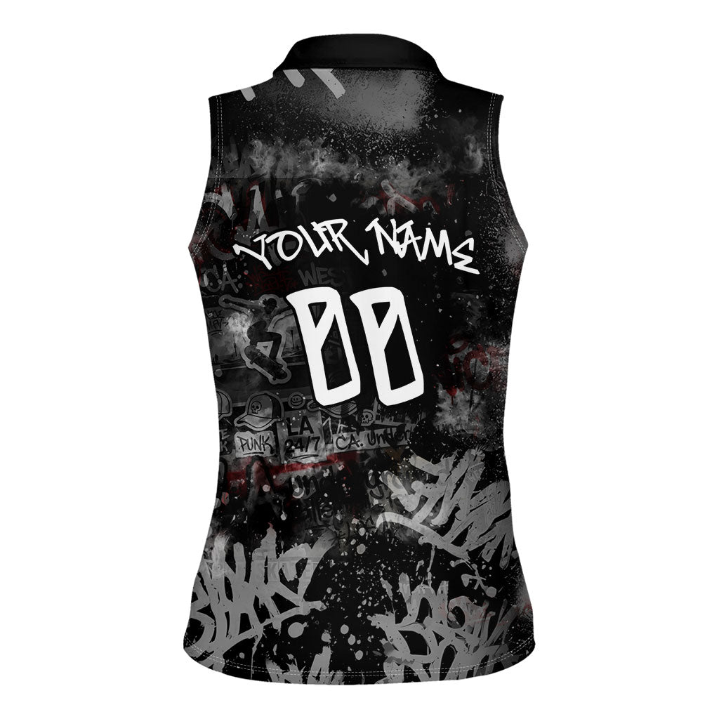 Personalized California West Coast Graffiti Women Sleeveless Polo Shirt Urban Los Angeles Street Art - Hollywood LAX