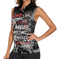 Personalized California West Coast Graffiti Women Sleeveless Polo Shirt Urban Los Angeles Street Art - Hollywood LAX