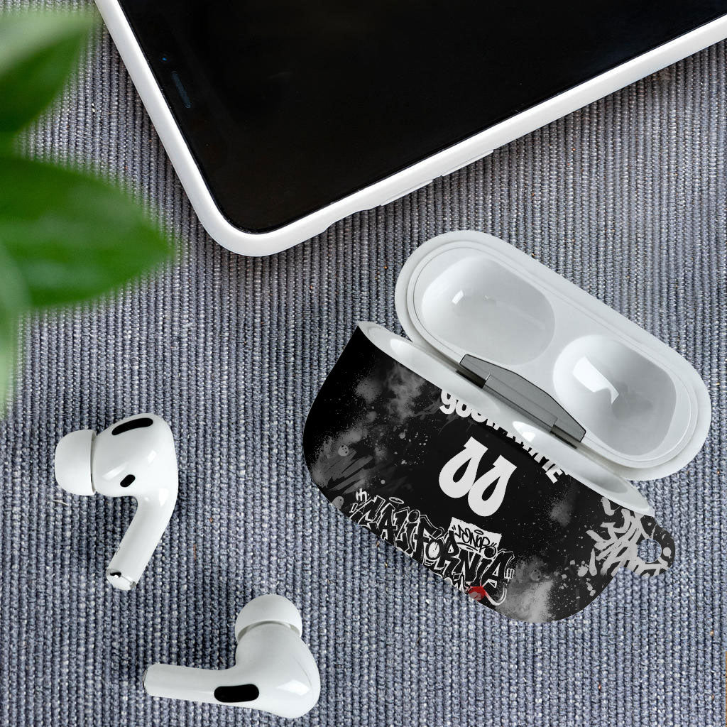 Personalized California Street Graffiti AirPods Case Monochrome Urban Streetwear - Phoenix Bird - West Coast Riot