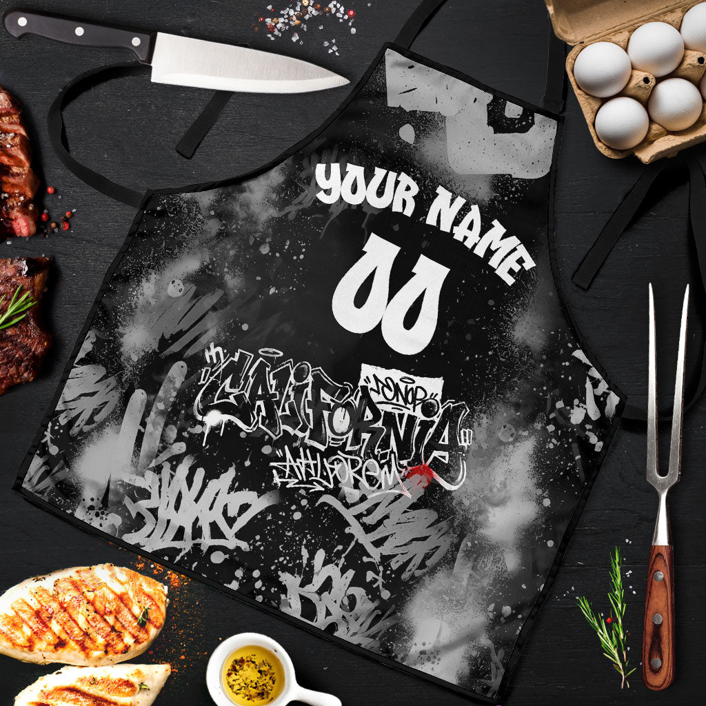 Personalized California Street Graffiti Apron Monochrome Urban Streetwear - Phoenix Bird - West Coast Riot