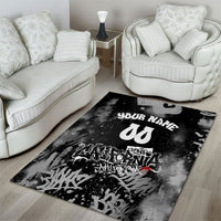 Personalized California Street Graffiti Area Rug Monochrome Urban Streetwear - Phoenix Bird - West Coast Riot