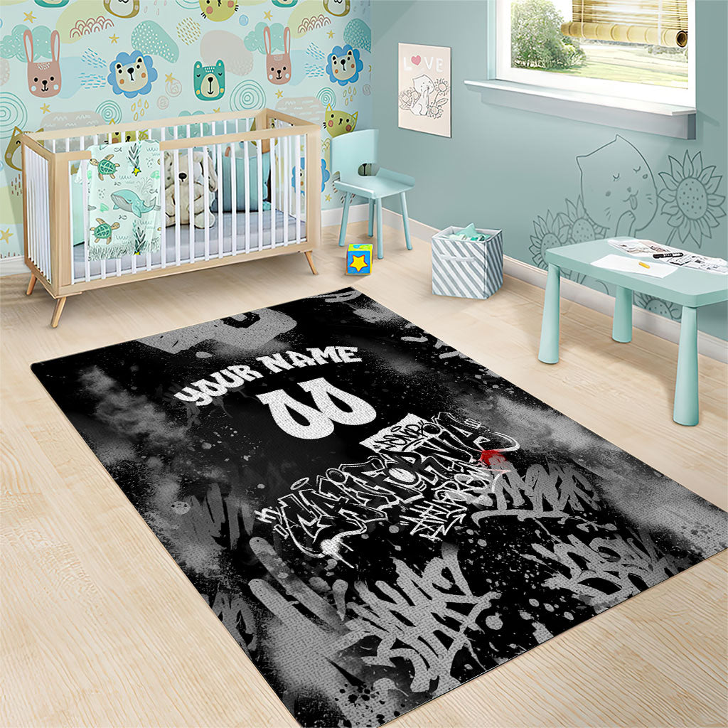 Personalized California Street Graffiti Area Rug Monochrome Urban Streetwear - Phoenix Bird - West Coast Riot