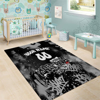 Personalized California Street Graffiti Area Rug Monochrome Urban Streetwear - Phoenix Bird - West Coast Riot
