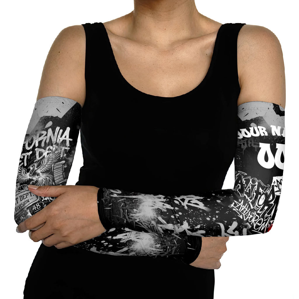 Personalized California Street Graffiti Arm Sleeves Monochrome Urban Streetwear - Phoenix Bird - West Coast Riot