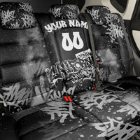 Personalized California Street Graffiti Back Car Seat Cover Monochrome Urban Streetwear - Phoenix Bird - West Coast Riot