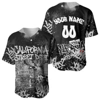 Personalized California Street Graffiti Baseball Jersey Monochrome Urban Streetwear - Phoenix Bird - West Coast Riot
