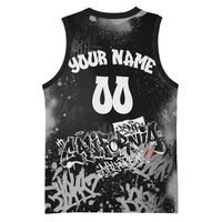 Personalized California Street Graffiti Basketball Jersey Monochrome Urban Streetwear - Phoenix Bird - West Coast Riot