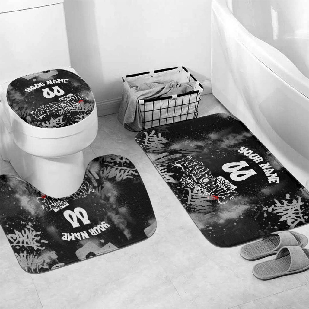 Personalized California Street Graffiti Bathroom Set Monochrome Urban Streetwear - Phoenix Bird - West Coast Riot
