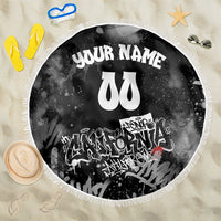 Personalized California Street Graffiti Beach Blanket Monochrome Urban Streetwear - Phoenix Bird - West Coast Riot