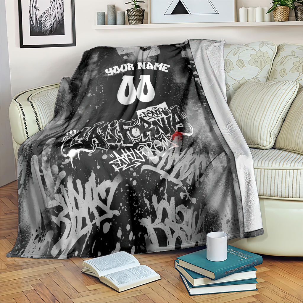 Personalized California Street Graffiti Blanket Monochrome Urban Streetwear - Phoenix Bird - West Coast Riot