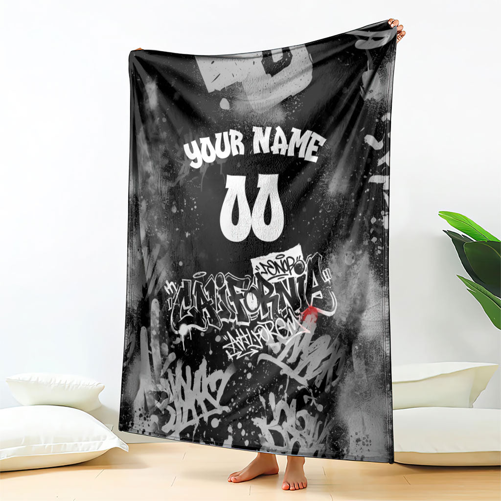 Personalized California Street Graffiti Blanket Monochrome Urban Streetwear - Phoenix Bird - West Coast Riot