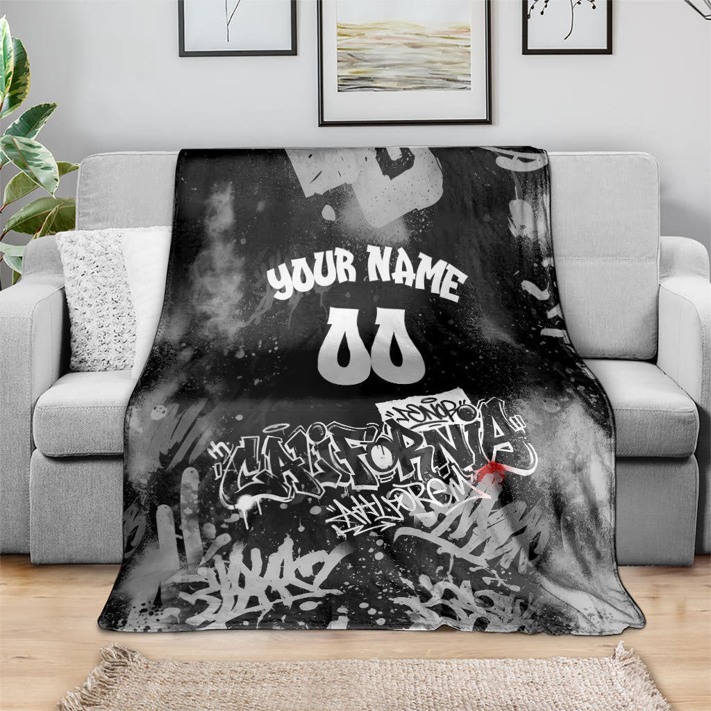 Personalized California Street Graffiti Blanket Monochrome Urban Streetwear - Phoenix Bird - West Coast Riot