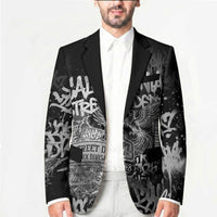 Personalized California Street Graffiti Blazer Monochrome Urban Streetwear - Phoenix Bird - West Coast Riot