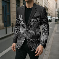 Personalized California Street Graffiti Blazer Monochrome Urban Streetwear - Phoenix Bird - West Coast Riot