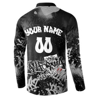 Personalized California Street Graffiti Button Sweatshirt Monochrome Urban Streetwear - Phoenix Bird - West Coast Riot