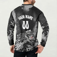 Personalized California Street Graffiti Button Sweatshirt Monochrome Urban Streetwear - Phoenix Bird - West Coast Riot