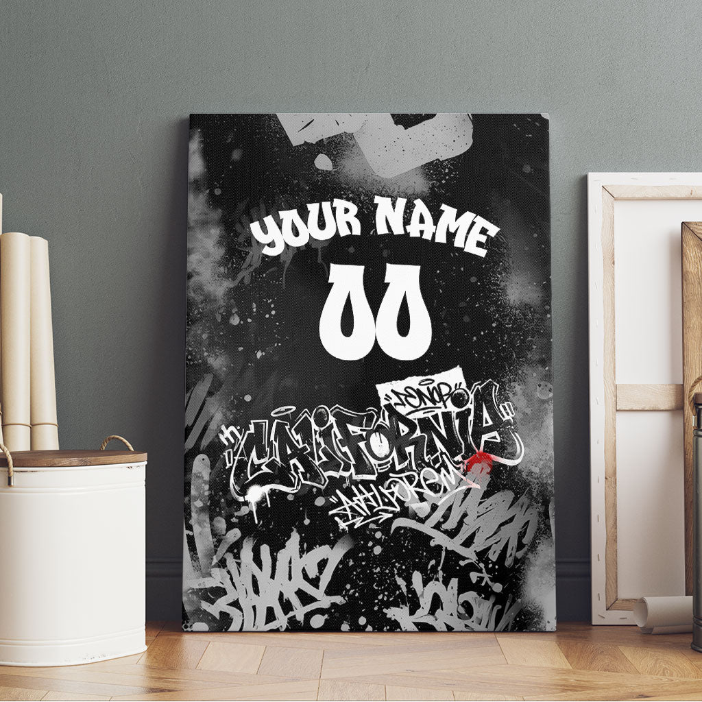 Personalized California Street Graffiti Canvas Wall Art Monochrome Urban Streetwear - Phoenix Bird - West Coast Riot