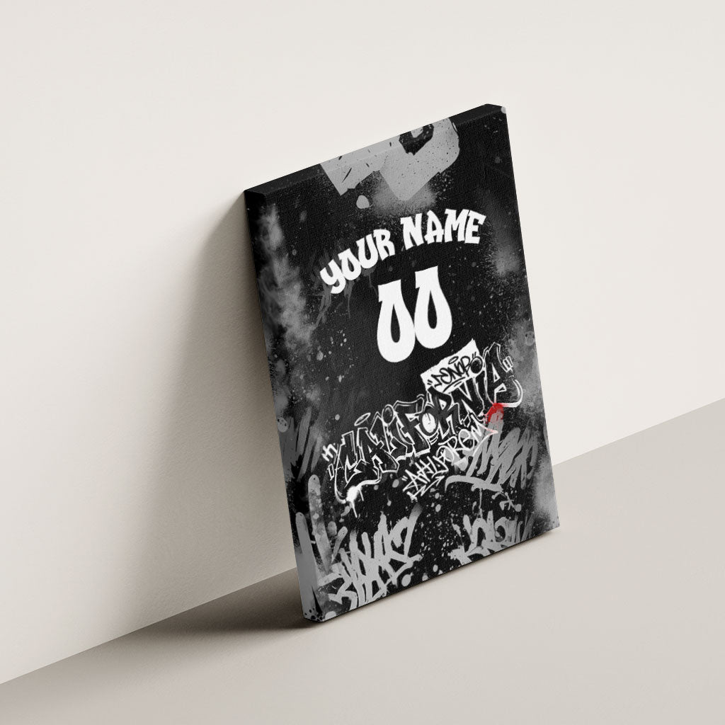 Personalized California Street Graffiti Canvas Wall Art Monochrome Urban Streetwear - Phoenix Bird - West Coast Riot