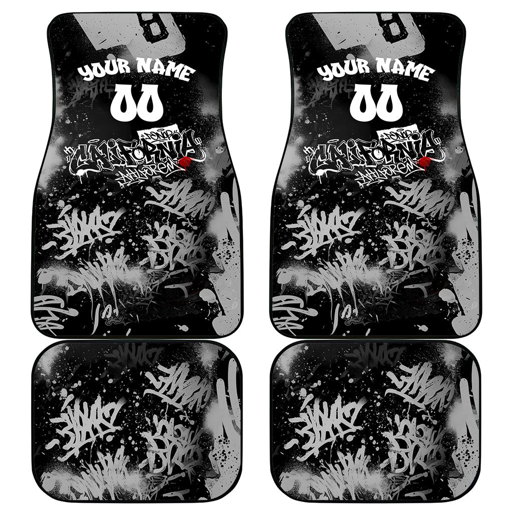 Personalized California Street Graffiti Car Mats Monochrome Urban Streetwear - Phoenix Bird - West Coast Riot