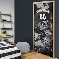 Personalized California Street Graffiti Door Cover Monochrome Urban Streetwear - Phoenix Bird - West Coast Riot