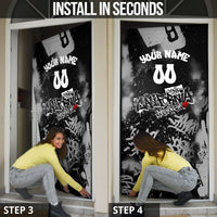 Personalized California Street Graffiti Door Cover Monochrome Urban Streetwear - Phoenix Bird - West Coast Riot