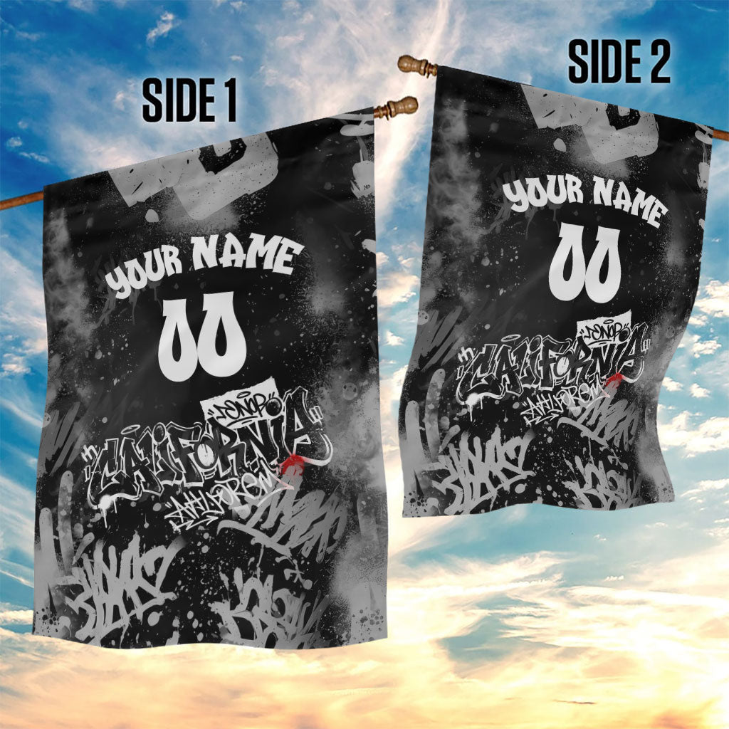 Personalized California Street Graffiti Garden Flag Monochrome Urban Streetwear - Phoenix Bird - West Coast Riot