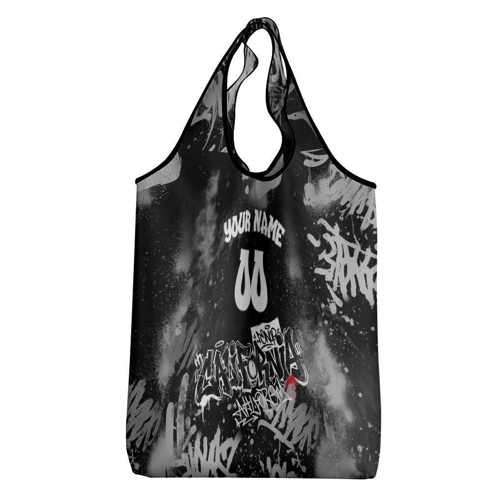 Personalized California Street Graffiti Grocery Bag Monochrome Urban Streetwear - Phoenix Bird - West Coast Riot