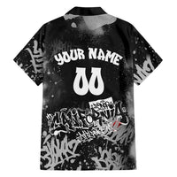 Personalized California Street Graffiti Hawaiian Shirt Monochrome Urban Streetwear - Phoenix Bird - West Coast Riot