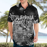 Personalized California Street Graffiti Hawaiian Shirt Monochrome Urban Streetwear - Phoenix Bird - West Coast Riot