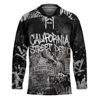 Personalized California Street Graffiti Hockey Jersey Monochrome Urban Streetwear - Phoenix Bird - West Coast Riot