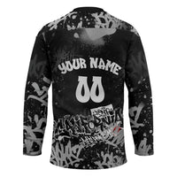 Personalized California Street Graffiti Hockey Jersey Monochrome Urban Streetwear - Phoenix Bird - West Coast Riot