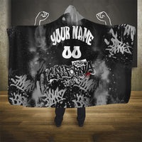 Personalized California Street Graffiti Hooded Blanket Monochrome Urban Streetwear - Phoenix Bird - West Coast Riot