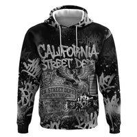 Personalized California Street Graffiti Hoodie Monochrome Urban Streetwear - Phoenix Bird - West Coast Riot