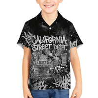 Personalized California Street Graffiti Kid Hawaiian Shirt Monochrome Urban Streetwear - Phoenix Bird - West Coast Riot