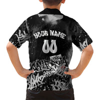 Personalized California Street Graffiti Kid Hawaiian Shirt Monochrome Urban Streetwear - Phoenix Bird - West Coast Riot