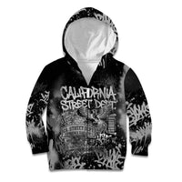 Personalized California Street Graffiti Kid Hoodie Monochrome Urban Streetwear - Phoenix Bird - West Coast Riot