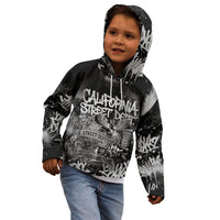 Personalized California Street Graffiti Kid Hoodie Monochrome Urban Streetwear - Phoenix Bird - West Coast Riot