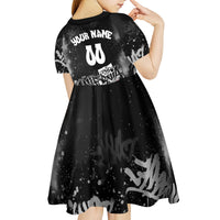 Personalized California Street Graffiti Kid Short Sleeve Dress Monochrome Urban Streetwear - Phoenix Bird - West Coast Riot