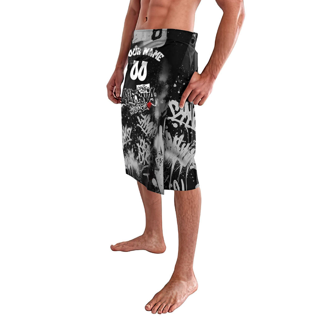 Personalized California Street Graffiti Lavalava Monochrome Urban Streetwear - Phoenix Bird - West Coast Riot