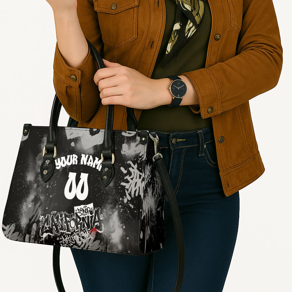 Personalized California Street Graffiti Leather Bag Monochrome Urban Streetwear - Phoenix Bird - West Coast Riot