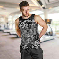 Personalized California Street Graffiti Men Tank Top Monochrome Urban Streetwear - Phoenix Bird - West Coast Riot