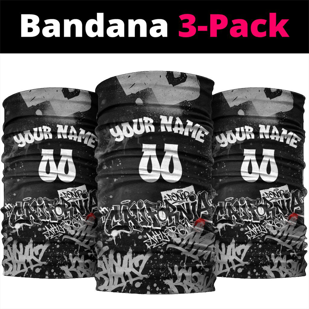 Personalized California Street Graffiti Neck Gaiter Monochrome Urban Streetwear - Phoenix Bird - West Coast Riot