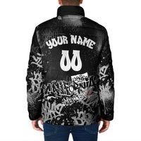 Personalized California Street Graffiti Padded Jacket Monochrome Urban Streetwear - Phoenix Bird - West Coast Riot