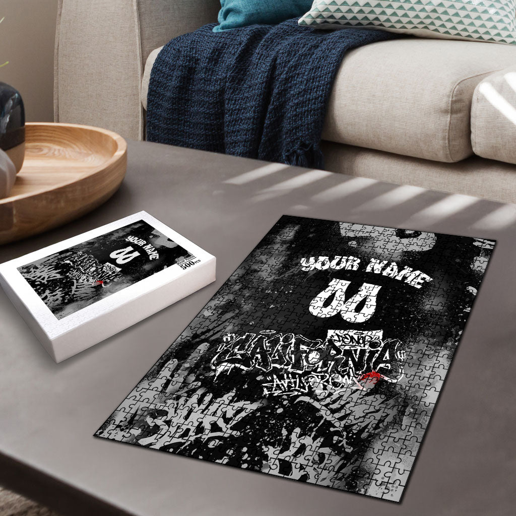 Personalized California Street Graffiti Puzzle Monochrome Urban Streetwear - Phoenix Bird - West Coast Riot