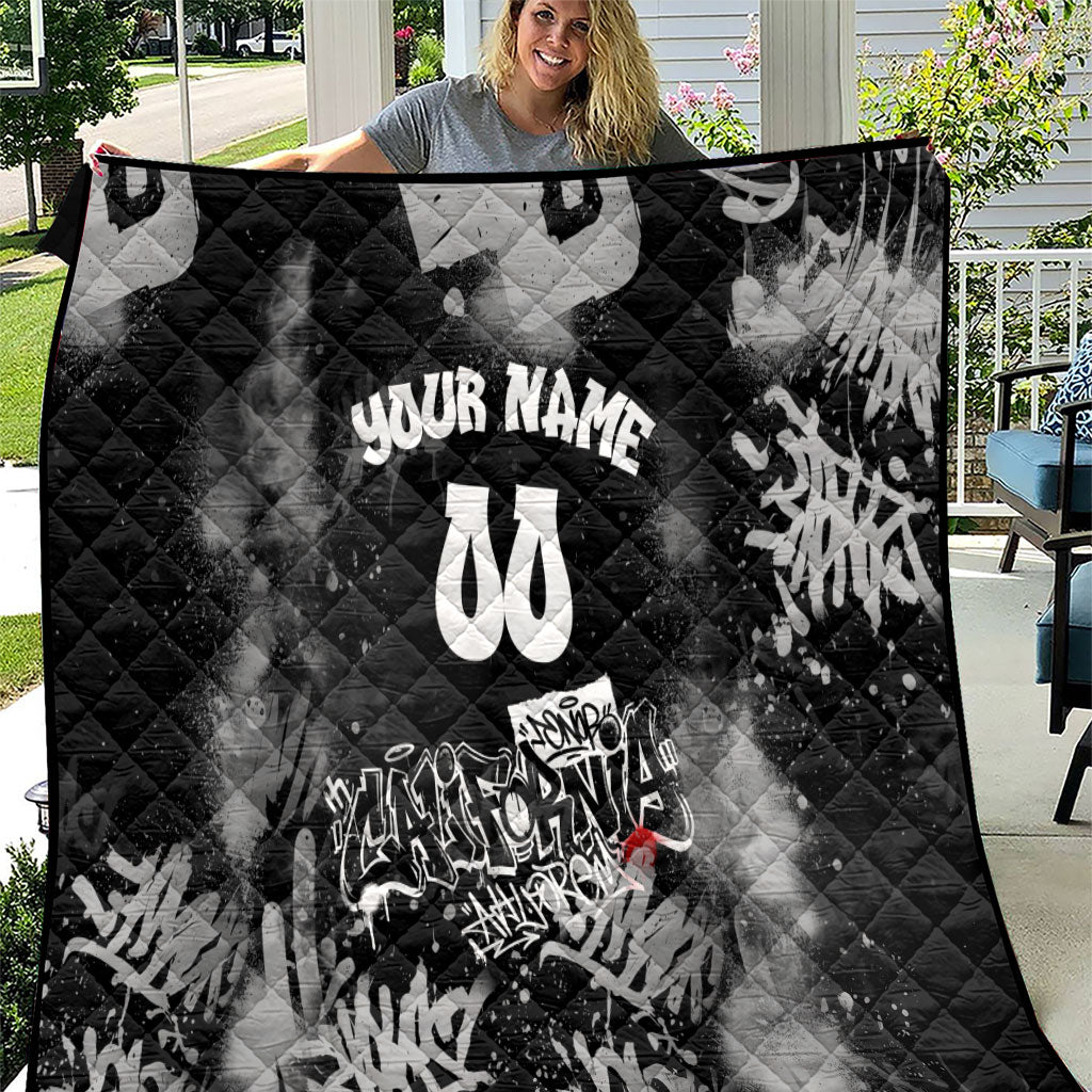 Personalized California Street Graffiti Quilt Monochrome Urban Streetwear - Phoenix Bird - West Coast Riot