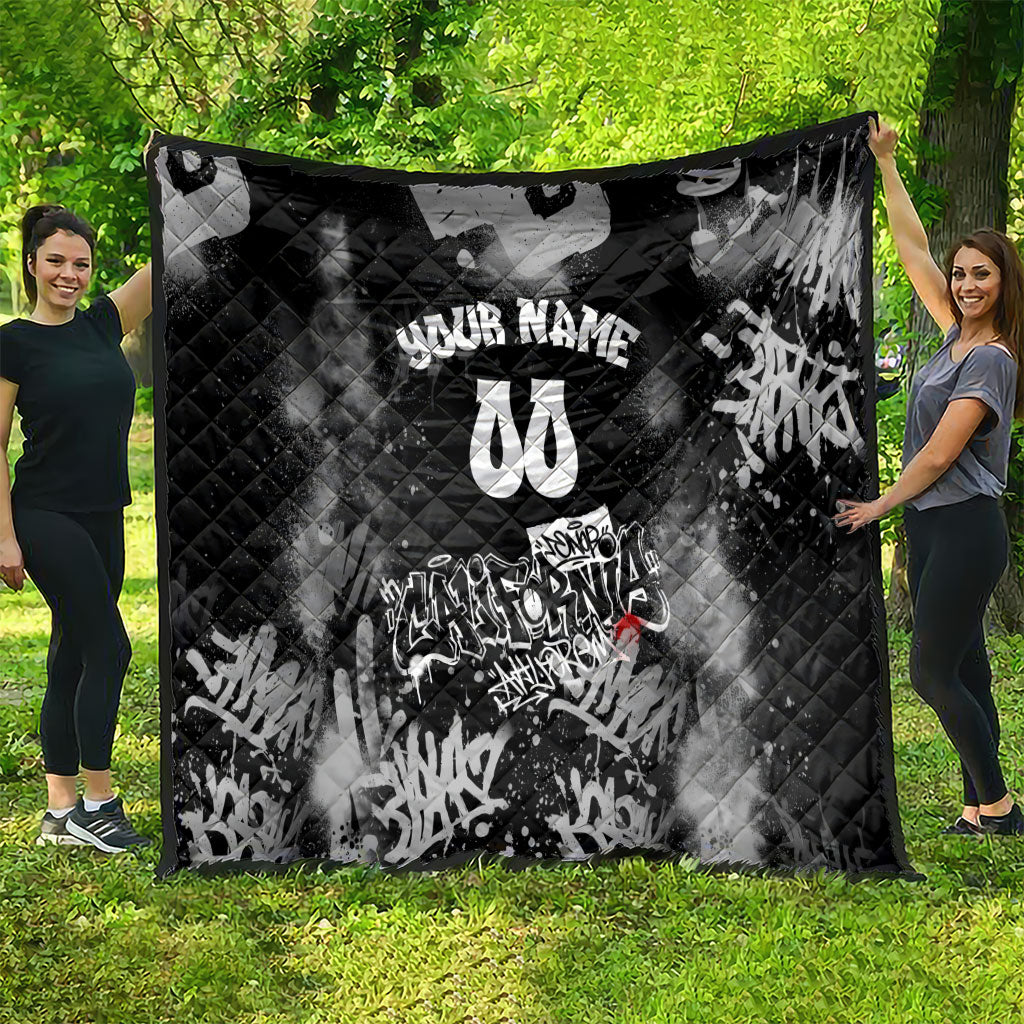 Personalized California Street Graffiti Quilt Monochrome Urban Streetwear - Phoenix Bird - West Coast Riot