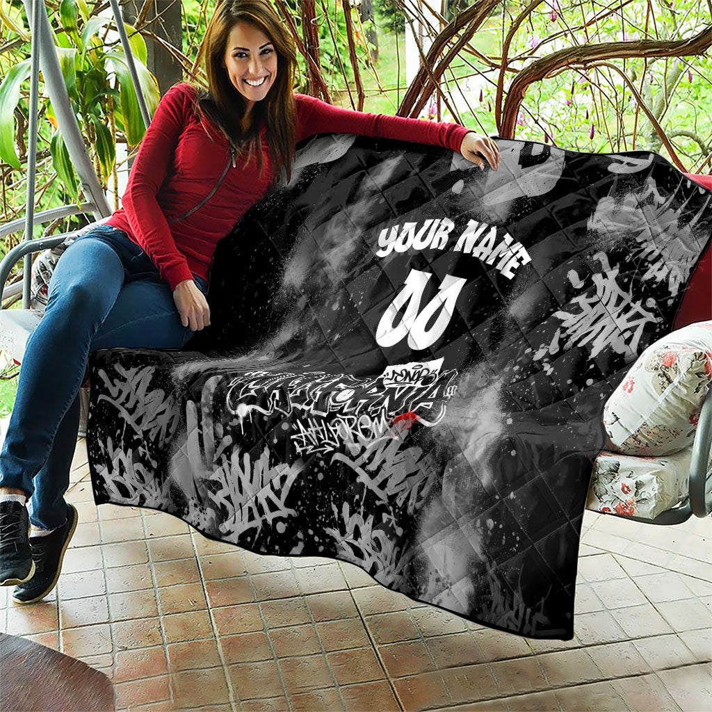 Personalized California Street Graffiti Quilt Monochrome Urban Streetwear - Phoenix Bird - West Coast Riot