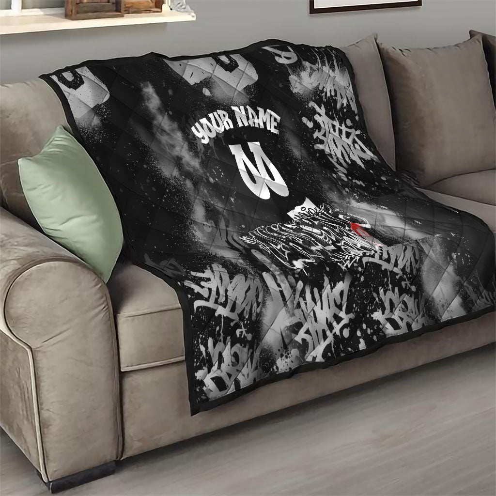 Personalized California Street Graffiti Quilt Monochrome Urban Streetwear - Phoenix Bird - West Coast Riot