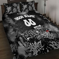 Personalized California Street Graffiti Quilt Bed Set Monochrome Urban Streetwear - Phoenix Bird - West Coast Riot