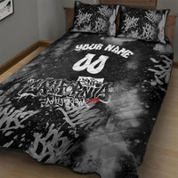 Personalized California Street Graffiti Quilt Bed Set Monochrome Urban Streetwear - Phoenix Bird - West Coast Riot